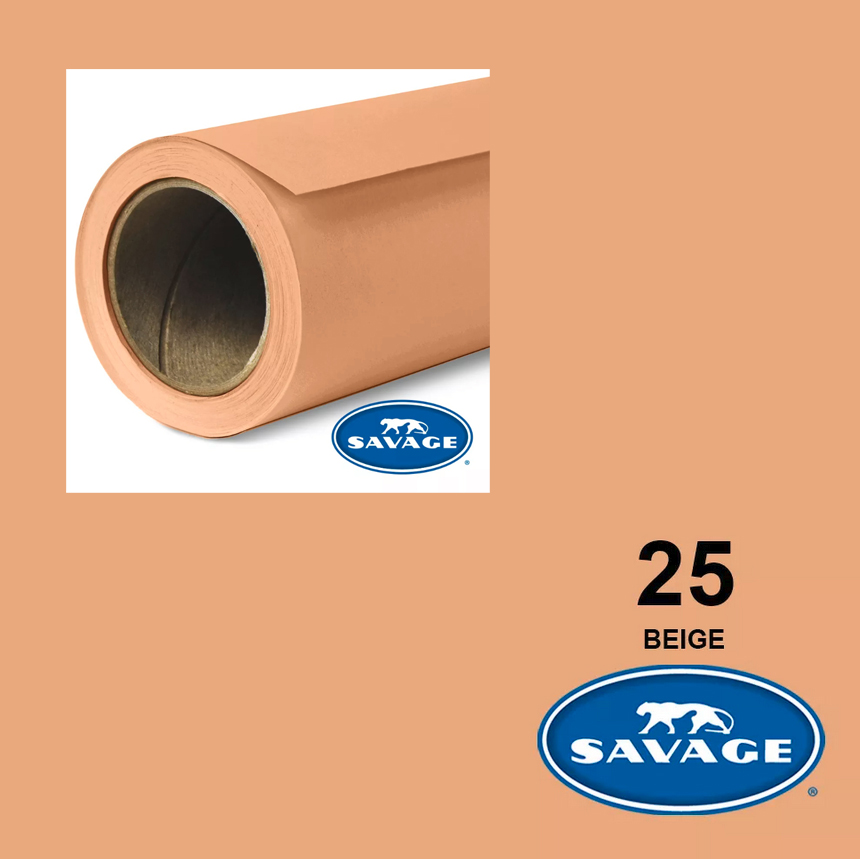 Savage Beige 25 2.75x11m papirna pozadina, Made in USA - 1